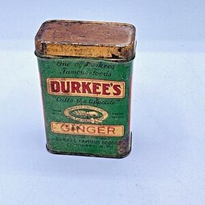 Vintage Durkee's Ginger Spice Tin‎ Elmhurst New York  2oz